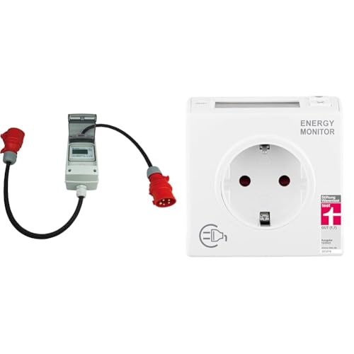 NW Powersolutions NWP 16A 400V CEE Adapter - mobiler digitaler Stromzähler - geeicht & REV Stromzähler – Ausgezeichnet von Stiftung Warentest mit Note 1,7 von NWP