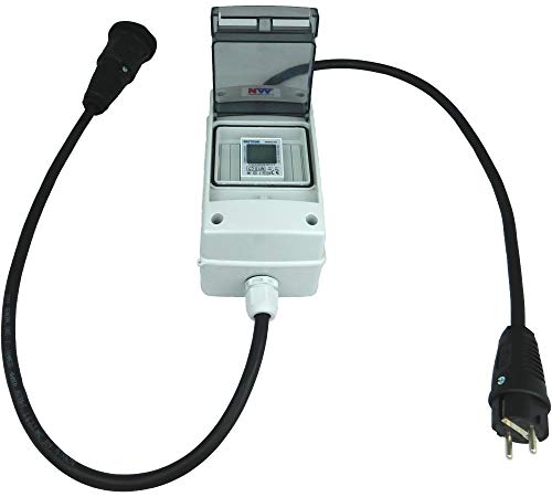 NWP 230V Schuko - mobiler digitaler Stromzähler - geeicht - (mit Reset) IP54 von NW Powersolutions