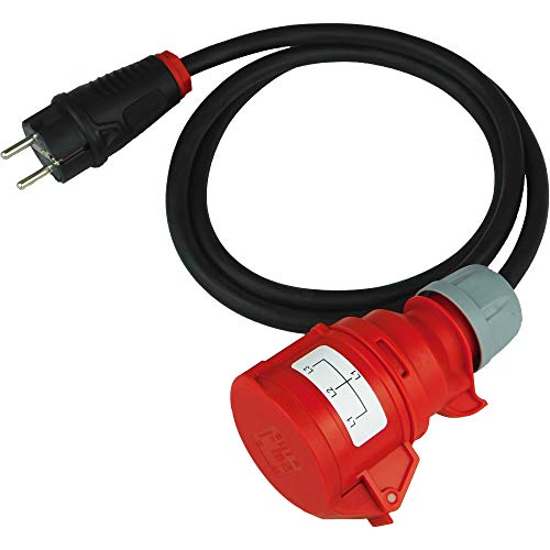 NWP Messadapter Prüfadapter Schuko Stecker auf 16A CEE Kupplung 5-Polig für DGUV V3 VDE 0701/0702-1,5m Anschlussleitung - Zubehör für Messgeräte und Prüfgeräte von NW Powersolutions