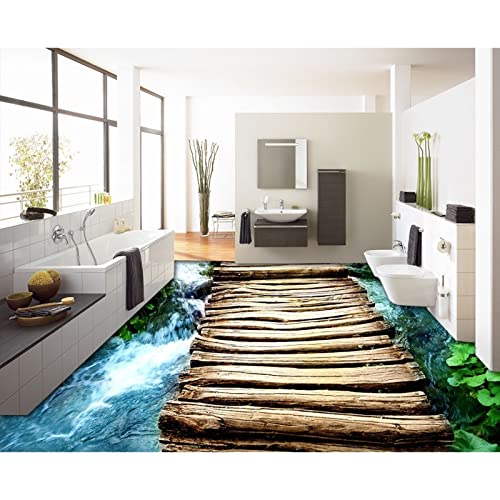 3D Boden Wasserdicht Boden Mural Malerei Bodenbelag Benutzerdefinierter Wandaufkleber 3D Fresh Bridges Bodenaufkleber Lotus Badezimmer Bodenbelag Malerei Fototapete Für Wände 3D 250 X 175 Cm von NWAMTF