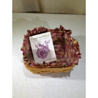 Longaberger Korb 15 X cm Quadratisch Mit Geblümter Einlage Und Tablett 04427 von NWAttic