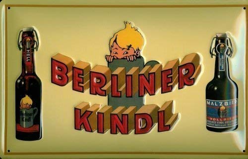 NWFS Berliner Kindl 2 Flaschen Blechschild Schild Blech Metall Metal Tin Sign 20 x 30 cm von NWFS