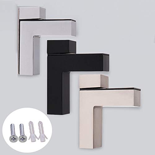 NWHJ Verstellbare Regalbodenträger für 3-35 mm Dicke Holz Glas Regal, Metall Glasklemme Wandhalterung Badezimmer Regalbodenhalter Hardware 2er-Set (Color : Brushed Silver) von NWHJ