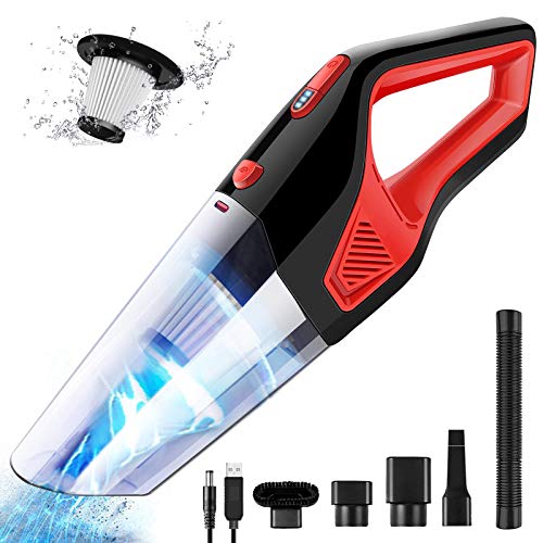NWOUIIAY Handstaubsauger Autostaubsauger 9500PA Akku Beutellos waschbarer Filter Akku Handstaubsauger mit wiederaufladbarer 2200mA Batterie 120W Starker SOG für Autos Wohnmobil von NWOUIIAY