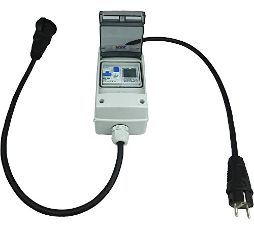 NWP 230V Schuko - mobiler digitaler Stromzähler - geeicht - (mit Reset) inkl. FI/LS B16A 30mA IP54 von NW Powersolutions