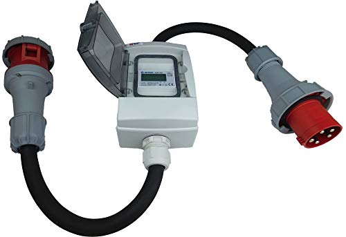 NWP 63A 400V CEE Adapter - mobiler digitaler Stromzähler - geeicht - (mit Reset) IP65-3-phasig von NWP