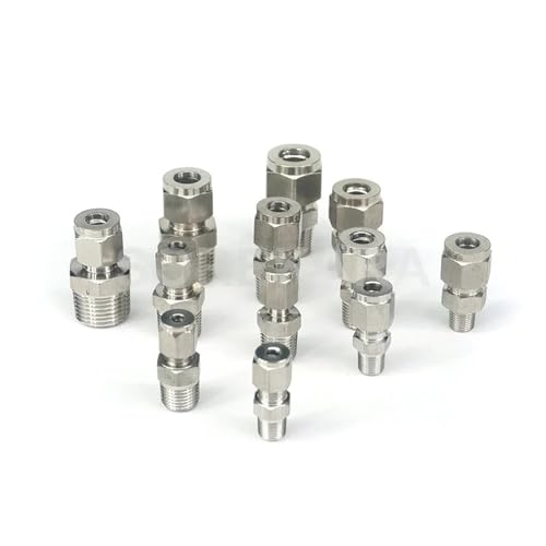 1PC 1/4" BSPT Male Fit Tube O/D 3 mm 304 Stainless Steel Air Compression Union Fitting von NWPNLXEA