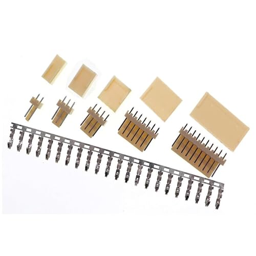 NWPNLXEA KF2510 Connector 2.54mm Pitch 2P-10Pin Straight/Curved Male Female Socket Housing Pin Header Crimp Terminals KF-2510 (2P 20set) von NWPNLXEA