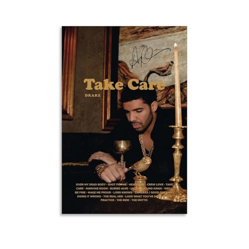 NWQV Drake-Poster, "Take Care" Albumcover, Leinwand-Kunstposter, Wandkunst, dekoratives Gemälde, Schlafzimmer, Malposter, 40 x 60 cm, ungerahmter Stil von NWQV