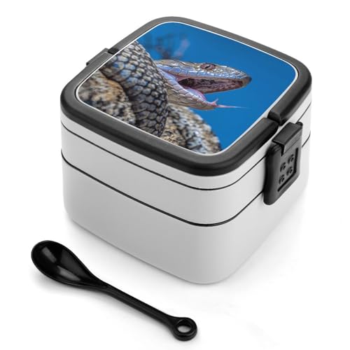 NWTPK Bento Box Lunchbox für Erwachsene, Motiv: Schlange auf Felsen, tragbare Lunchbox für Essen, Arbeit, Picknick von NWTPK