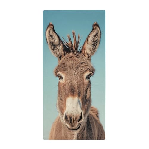 NWTPK Handtuch Strandtuch Handtücher Echtes Bild von Esel Bedrucktes Handtuch Leicht zu reinigen Hochsaugfähig Geeignet für Sport Yoga von NWTPK