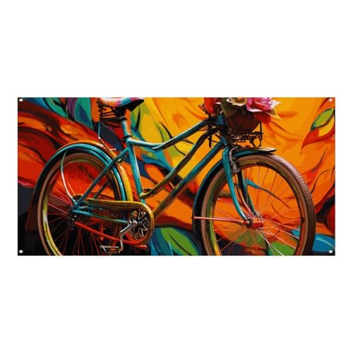 Buntes Fahrrad-Banner, groß, 180 x 90 cm, Wandbehang, Banner, Geburtstagsparty, Innen- und Außenbereich, Party-Dekoration, Banner Buntes Fahrrad-Banner, groß, 180 x 90 cm, Wandbehang, Banner, Geburtstagsparty, Innen- und Außenbereich, Party-Dekoration, Banner von NWTRJ