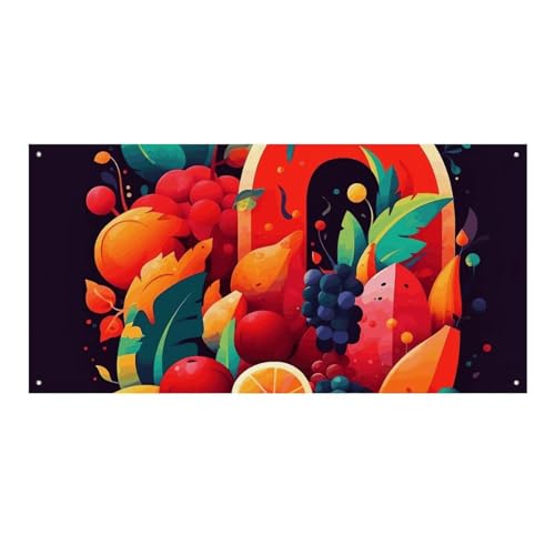 Buntes Party-Banner mit Obst und Gemüse, 120 x 60 cm, Wandbehang, Banner, Geburtstagsparty, Außen- und Innenbereich, Party-Dekoration, Banner Buntes Party-Banner mit Obst und Gemüse, 120 x 60 cm, Wandbehang, Banner, Geburtstagsparty, Außen- und Innenbereich, Party-Dekoration, Banner von NWTRJ