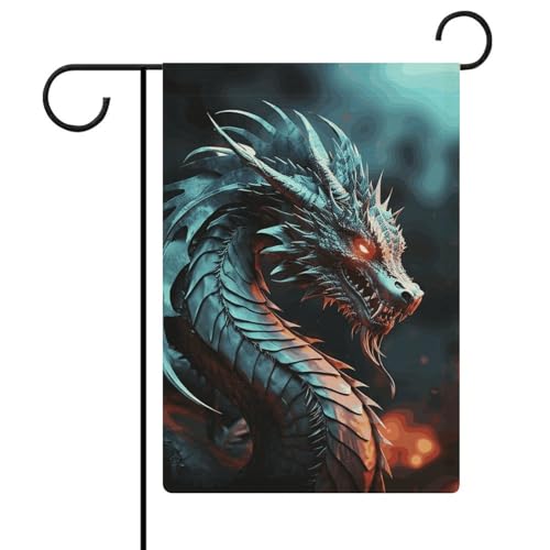 Gartenflagge, 32,6 x 47,7 cm, doppelseitige Drachen-Willkommensflagge, saisonale dekorative Hofflagge, Outdoor-Flagge, kleine Gartenflaggen für den Außenbereich, Terrasse, Rasen, Veranda von NWTRJ