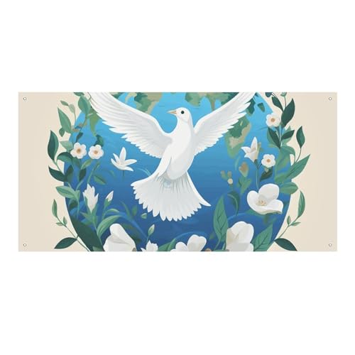Peace on Earthb großes Party-Banner mit Aufschrift "Peace on Earthb", 120 x 60 cm, Wandbehang, Banner, Geburtstagsparty, Innen- und Außenbereich, Party-Dekoration, Banner Peace on Earthb großes Party-Banner mit Aufschrift "Peace on Earthb", 120 x 60 cm, Wandbehang, Banner, Geburtstagsparty, Innen- und Außenbereich, Party-Dekoration, Banner von NWTRJ