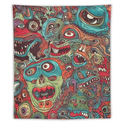 NWTRK Moderne Wandteppich, 127 x 152,4 cm, abstraktes Monstermuster, Wanddekoration, für Schlafzimmer, Wohnzimmer, Schlafsaal von NWTRK