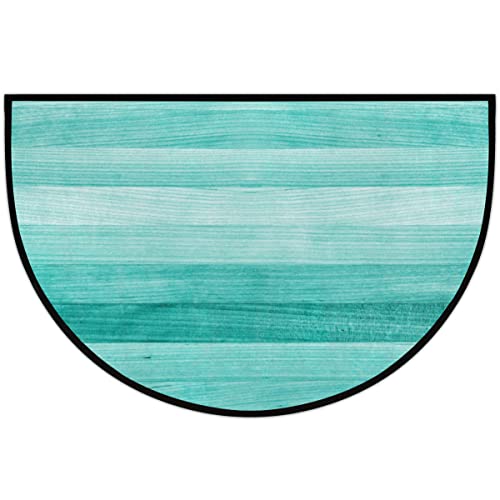 NXHDFbn Fußmatte mit Holzstruktur, halbrund, modern, rutschfest, halbrund, waschbar, Halbmond-Teppich, Inneneingang, Fußmatte für Küche, Schlafzimmer, Heimdekoration, 61 x 91,4 cm von NXHDFbn