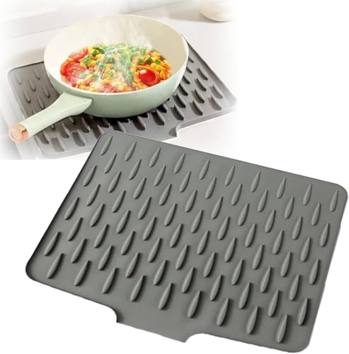 Auslaufsicherer Silikon-Arbeitsplattenschutz, hitzebeständige rutschfeste Matte, um Tropfentrocknung zu verhindern, multifunktionale, faltbare Silikon-Abtropfmatte, Abtropfmatte mit integrierter Auslaufsicherer Silikon-Arbeitsplattenschutz, hitzebeständige rutschfeste Matte, um Tropfentrocknung zu verhindern, multifunktionale, faltbare Silikon-Abtropfmatte, Abtropfmatte mit integrierter von NXJJGQVM
