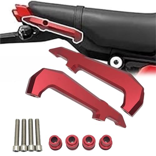 NXLJA Haltegriff für Beifahrer Motorrad CNC Aluminium Legierung Schwanz Handlauf Zubehör Passagier Hinten Armlehne Racer Regal Griff Für H-ONDA MSX 125 MSX125 2021 2022 2023(Rosso) von NXLJA