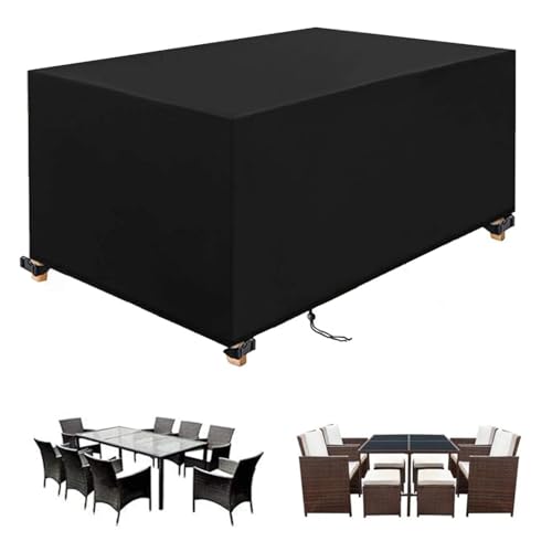 Abdeckung für Gartenmöbel 260x210x90cm/LxWxH 420D Oxford Gewebe Abdeckplane Gartenmöbel Schutzhülle für Gartentische Winterfest Wasserdicht Winddicht UV Beständiges Tische und Stühle Schutzhülle von NXMYDBD