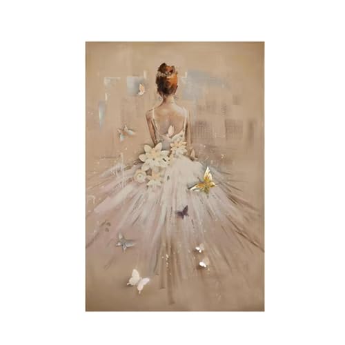 Abstrakte Moderne Ballerina Leinwand Malerei Ballett Tänzerin Poster Drucke Wand Kunst Bilder für Wohnzimmer Wand Dekoration (30×50cm) Nur Leinwand von NXMYDBD