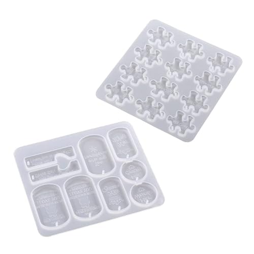 Tabletten Silikonform -Puzzle Formharzform Keychain Zauberabgiftform Rechteck -Tags Formen DIY Schlüsselbund Harzform Rechteck Silikon (1) von NXNONEPD
