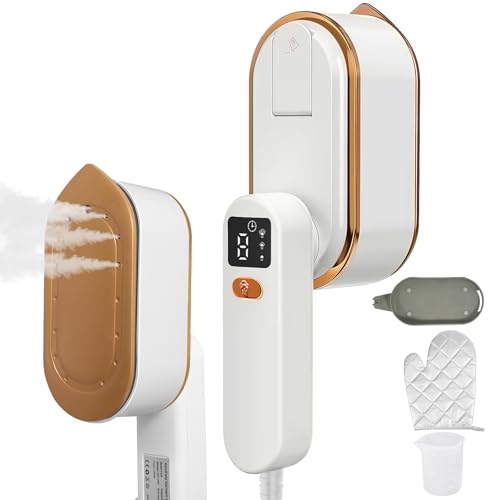 NXPZ Reise-Dampfbügeleisen, tragbar, schnelles Aufheizen 30 Sekunden mit LCD-Display, leicht & kompakt für trockene/feuchte Kleidung, effektive Faltenentfernung – ideal für Zuhause, Büro, unterwegs NXPZ Reise-Dampfbügeleisen, tragbar, schnelles Aufheizen 30 Sekunden mit LCD-Display, leicht & kompakt für trockene/feuchte Kleidung, effektive Faltenentfernung – ideal für Zuhause, Büro, unterwegs von NXPZ