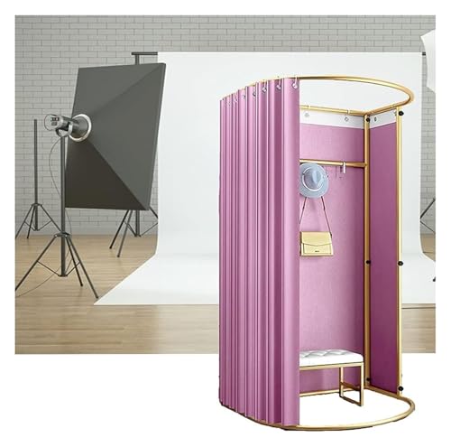 NXSLONE Umkleideraum,Umkleidekabine, Floor-Standing Fitting Room,Mobile Track Privacy Protection Cloakroom for Shopping Center,Studio(Pink,100x95x200cm) von NXSLONE