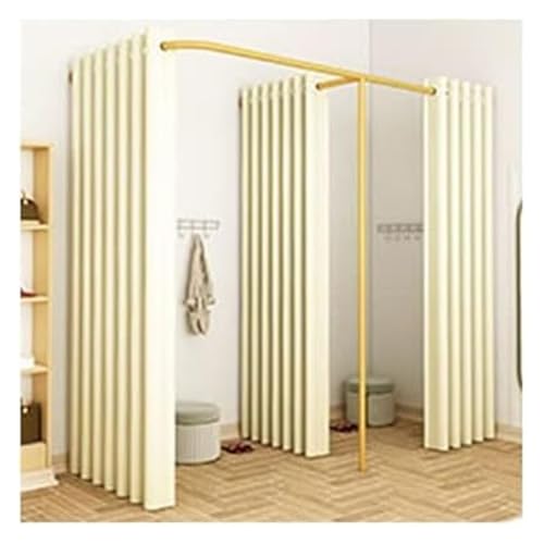 NXSLONE Umkleideraum,Umkleidekabine, Mobile Track Privacy Protection Changing Room,Partition to Block The Cloakroom for Office Bridal Shop(Beige,190x90x200cm) von NXSLONE