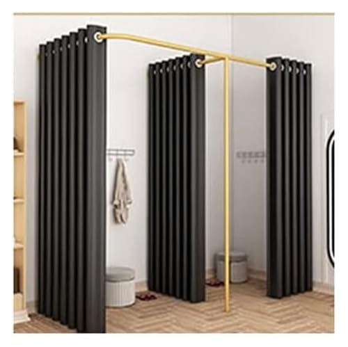 NXSLONE Umkleideraum,Umkleidekabine, Mobile Track Privacy Protection Changing Room,Partition to Block The Cloakroom for Office Bridal Shop(Black,190x90x200cm) von NXSLONE