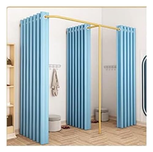 NXSLONE Umkleideraum,Umkleidekabine, Mobile Track Privacy Protection Changing Room,Partition to Block The Cloakroom for Office Bridal Shop(Blue,200x100x200cm) von NXSLONE