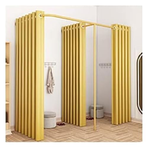 NXSLONE Umkleideraum,Umkleidekabine, Mobile Track Privacy Protection Changing Room,Partition to Block The Cloakroom for Office Bridal Shop(Gold,190x90x200cm) von NXSLONE