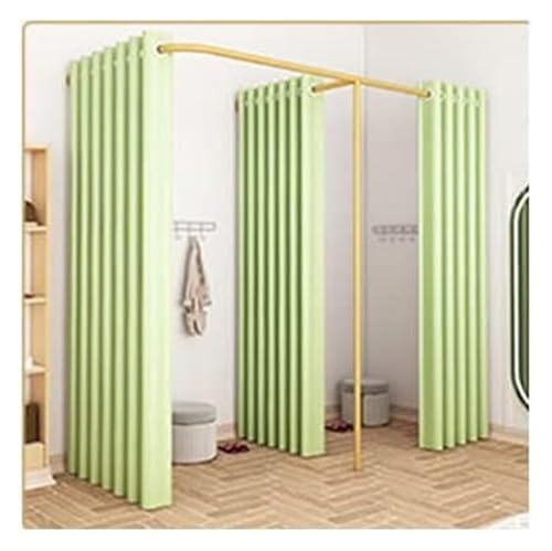 NXSLONE Umkleideraum,Umkleidekabine, Mobile Track Privacy Protection Changing Room,Partition to Block The Cloakroom for Office Bridal Shop(Green,180x80x200cm) von NXSLONE