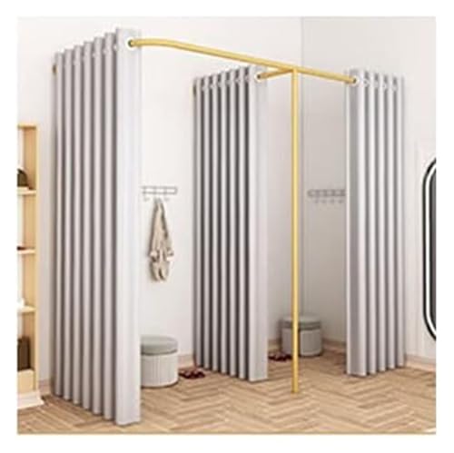 NXSLONE Umkleideraum,Umkleidekabine, Mobile Track Privacy Protection Changing Room,Partition to Block The Cloakroom for Office Bridal Shop(Grey,200x100x200cm) von NXSLONE