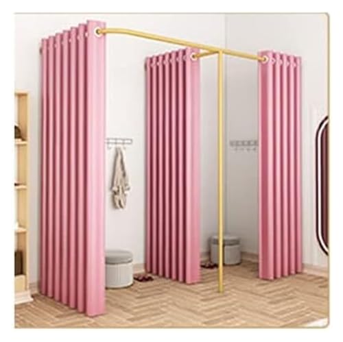 NXSLONE Umkleideraum,Umkleidekabine, Mobile Track Privacy Protection Changing Room,Partition to Block The Cloakroom for Office Bridal Shop(Pink,200x100x200cm) von NXSLONE