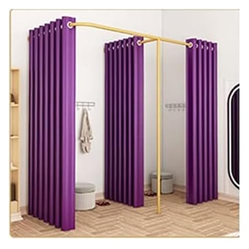 NXSLONE Umkleideraum,Umkleidekabine, Mobile Track Privacy Protection Changing Room,Partition to Block The Cloakroom for Office Bridal Shop(Purple,180x80x200cm) von NXSLONE