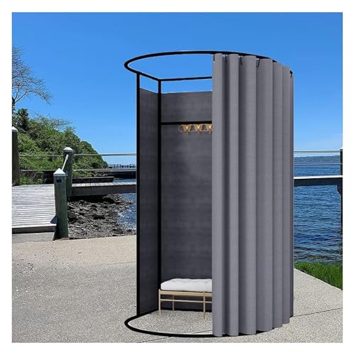 NXSLONE Umkleideraum,Umkleidekabine, Movable Dressing Changing Room - Privacy Curtain Screen with Metal Landing Track Ball Hook(Dark Gray,85x80x200cm) von NXSLONE