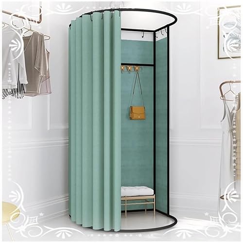 NXSLONE Umkleideraum,Umkleidekabine, Movable Dressing Changing Room - Privacy Curtain Screen with Metal Landing Track Ball Hook(Green,85x80x200cm) von NXSLONE