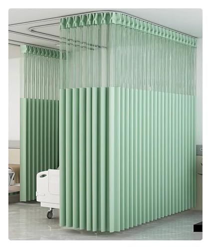 NXSLONE Umkleideraum,Umkleidekabine, Room Divider Curtains Flame Retardant Hospital Privacy Curtain Cubicle Curtain(Green,4 * 2.7m) von NXSLONE