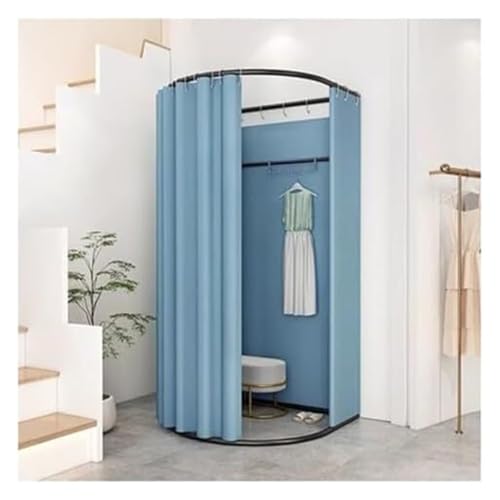 NXSLONE Umkleideraum,Umkleidekabine, Simple Dressing Room Privacy Locker Room for Office Metal Floor Frames & Privacy Blackout Curtains(Light Blue,100x95x200cm) von NXSLONE