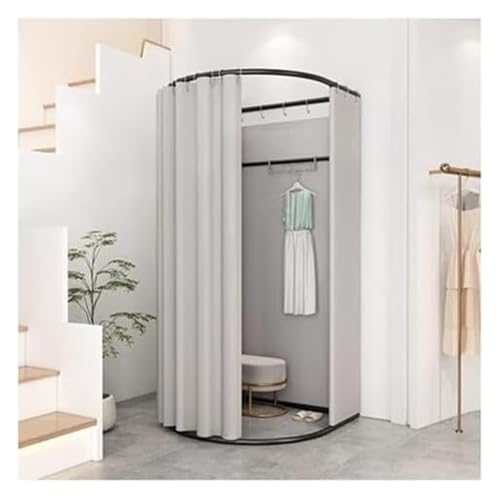 NXSLONE Umkleideraum,Umkleidekabine, Simple Dressing Room Privacy Locker Room for Office Metal Floor Frames & Privacy Blackout Curtains(Light Gray,85x80x200cm) von NXSLONE