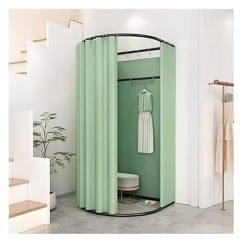 NXSLONE Umkleideraum,Umkleidekabine, Simple Dressing Room Privacy Locker Room for Office Metal Floor Frames & Privacy Blackout Curtains(Light Green,85x80x200cm) von NXSLONE