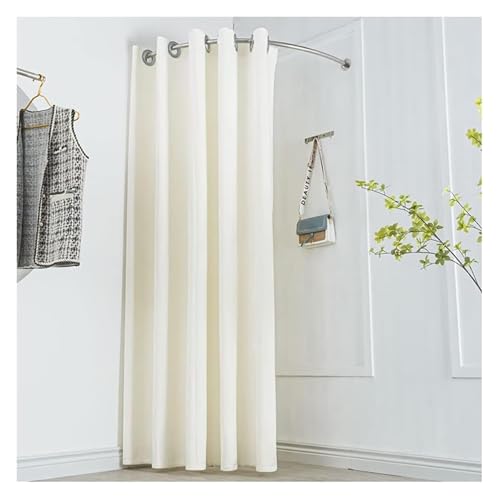 NXSLONE Umkleideraum,Umkleidekabine, Simple Fitting Room Dressing Room Wall-Mounted Changing Room with U Shaped Rod Privacy Screen(Beige,39.4" W x 39.4" L (Pack of 1)) von NXSLONE