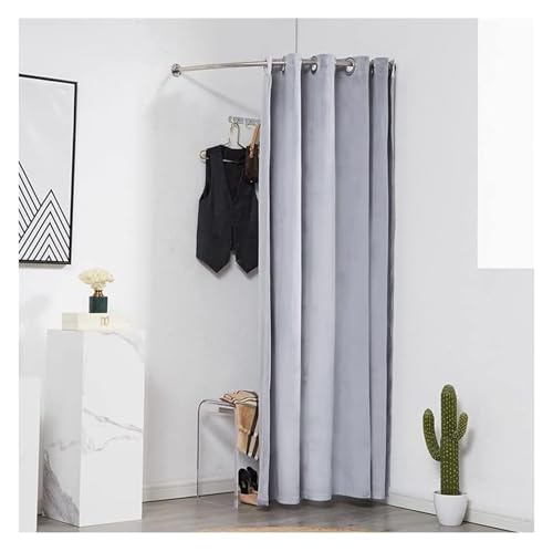 NXSLONE Umkleideraum,Umkleidekabine, Simple Fitting Room Dressing Room Wall-Mounted Changing Room with U Shaped Rod Privacy Screen(Light Gray,100x100cm) von NXSLONE