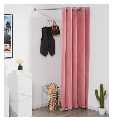 NXSLONE Umkleideraum,Umkleidekabine, Simple Fitting Room Dressing Room Wall-Mounted Changing Room with U Shaped Rod Privacy Screen(Pink,35.4" W x 35.4" L (Pack of 1)) von NXSLONE