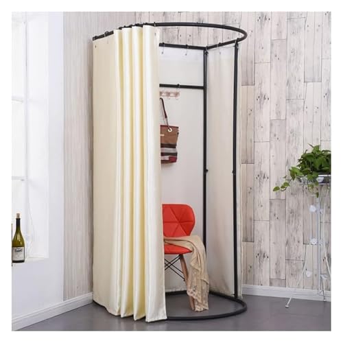 NXSLONE Umkleideraum,Umkleidekabine, Temporarily Shelter The Changing Room, Mobile Track Privacy Protection Fitting Room for Bridal Shop, Cloakroom(Beige,80x85x200cm) von NXSLONE