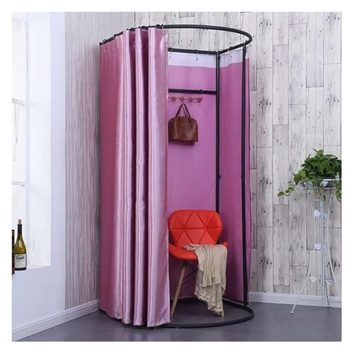 NXSLONE Umkleideraum,Umkleidekabine, Temporarily Shelter The Changing Room, Mobile Track Privacy Protection Fitting Room for Bridal Shop, Cloakroom(Pink,80x85x200cm) von NXSLONE