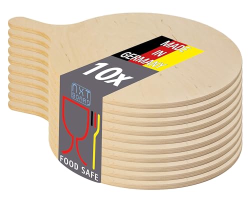 NXT Board 10er Set runde Pizzabretter, runde Flammkuchenbretter, Zwiebelkuchenbrett 43x32cm von NXT Board