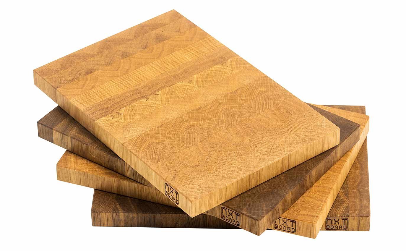 NXT Board Frühstücksbrett Handgefertigt made in Germany, aus Eiche Stirnholz, (27 x 18 x 2 cm), aufwändiges Muster, beidseitig verwendbar von NXT Board