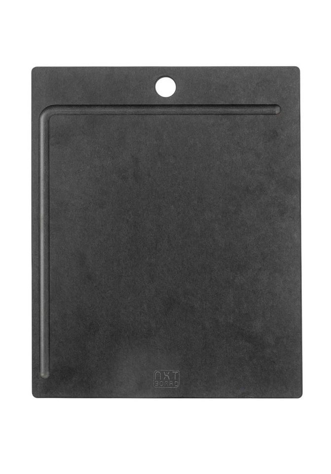 NXT Board Schneidebrett schwarz mit Saftrille L-Form, Holzpapierfaser, (1-St), aus FSC®-zertifiziertem Papierverbundstoff, (Inhalt, 1-St., in vier Varianten), Küchenbrett, Trachierbrett, Schneidebrett von NXT Board